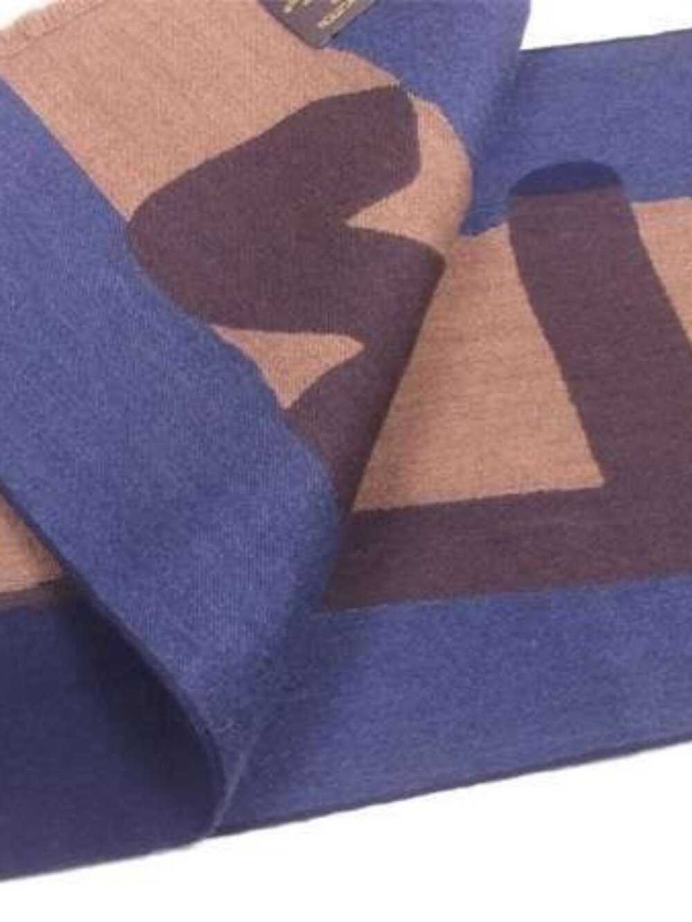LOUIS VUITTON Scarf Navy x brown Women Authentic secondhand - Picture 3 of 6